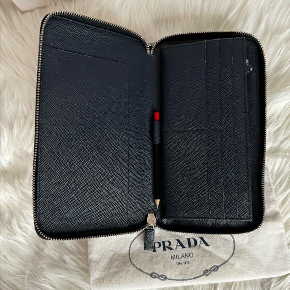 Authentic Prada Saffiano Leather Navy Blue Organizer Wallet - Picture 6 of 13